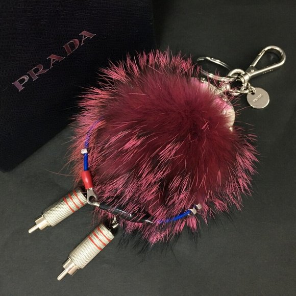 PRADA Robot Fur Key Ring Bag Charm - Picture 1 of 8